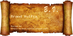 Brand Vulfia névjegykártya